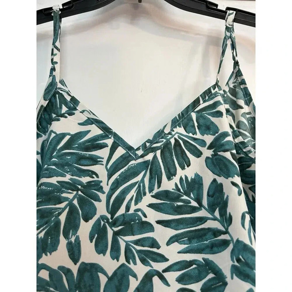 SHEIN Large Beige And Green Leaf Print Camisole L Adjustable Straps - Picture 5 of 9